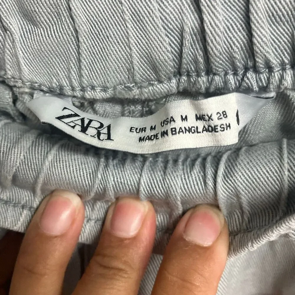 Zara straight leg linen blend pants Medium #690